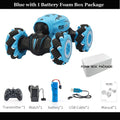 Remote Control Stunt Car Blue with Battery