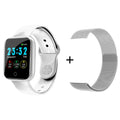 Smart Watch  Bluetooth Waterproof White with Silver Bracelet